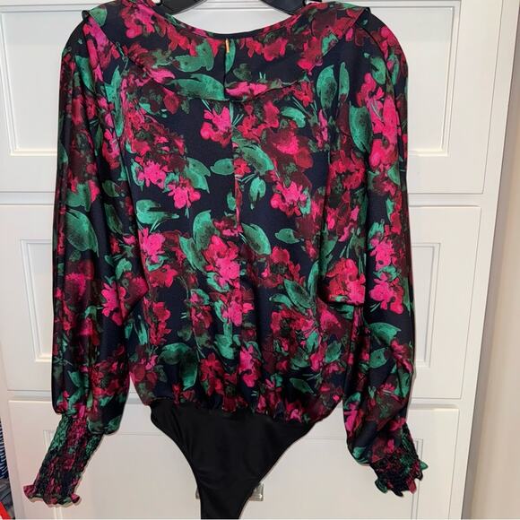 MISA Los Angeles Talah Floral Satin Bodysuit Small - Picture 7 of 12